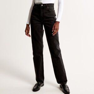 Abercrombie and Fitch Ultra High Rise 90s Straight Jean in Black